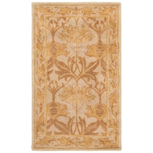 Safavieh Antiquity 2'3&quot X 8' Hand Tufted Wool Rug in Beige and Gold