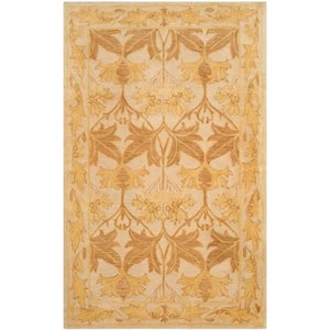 Safavieh Antiquity 4' X 6' Hand Tufted Wool Rug in Beige and Gold