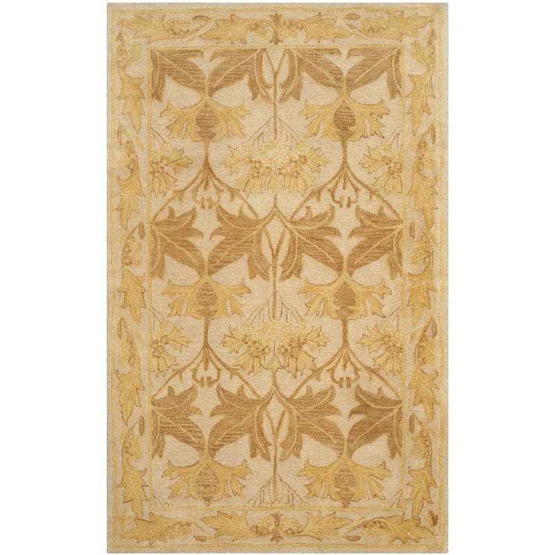Safavieh Antiquity 5' X 8' Hand Tufted Wool Rug in Beige and Gold