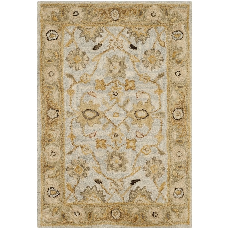Safavieh Antiquity 2' X 3' Hand Tufted Wool Rug in Light Blue and Sage