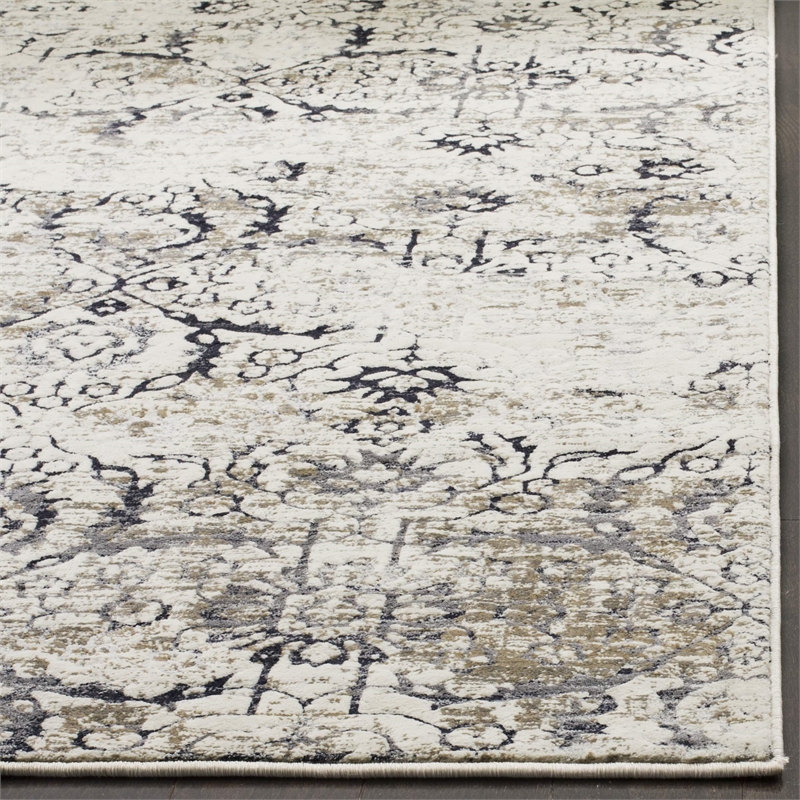 Safavieh Artifact 3' X 5' Power Loomed Rug in Charcoal and Cream