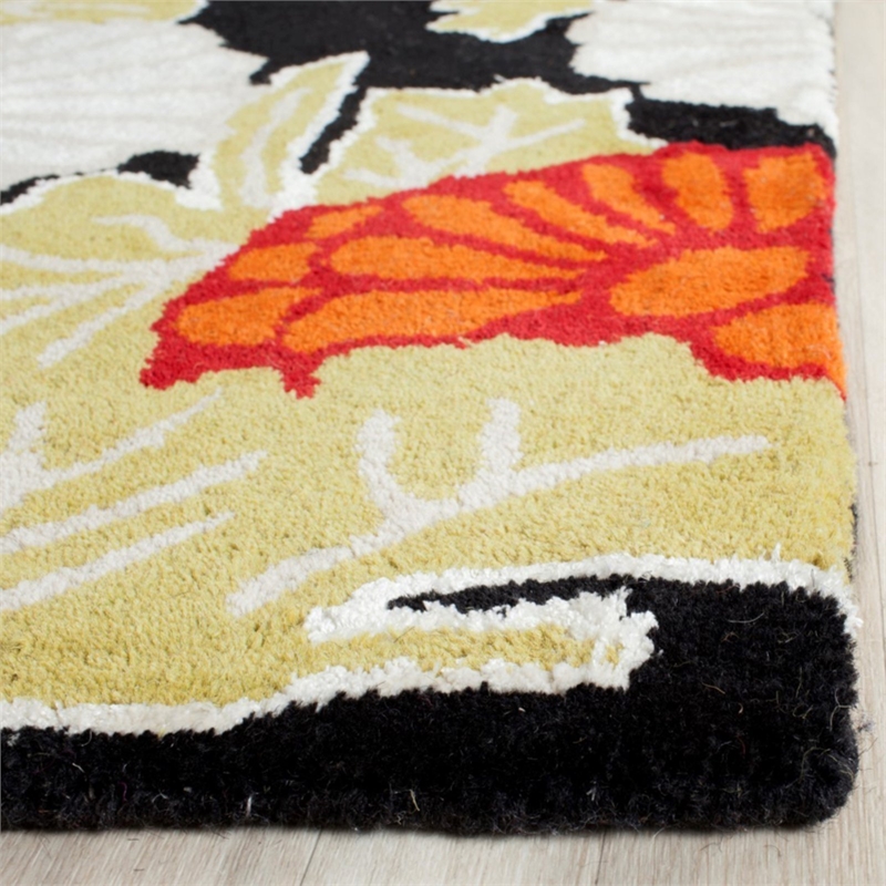 Safavieh Bella 5' Square Hand Tufted Wool Pile Rug in Black