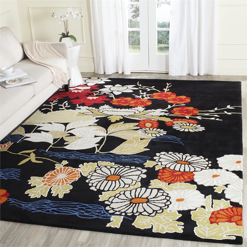 Safavieh Bella 8' X 10' Hand Tufted Wool Pile Rug in Black