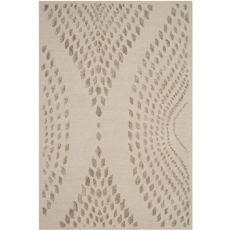 Safavieh Bella 4' X 6' Hand Tufted Wool Pile Rug in Blue and Ivory