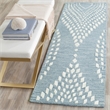Safavieh Bella 5' Square Hand Tufted Wool Rug in Blue and Ivory