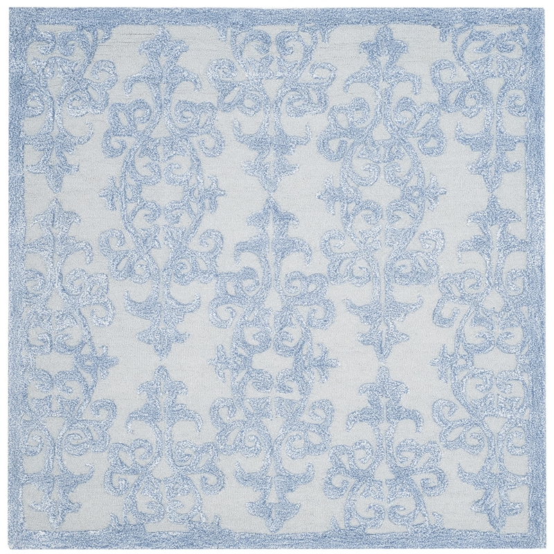 Safavieh Bella 5' Square Hand Tufted Wool Pile Rug in Blue
