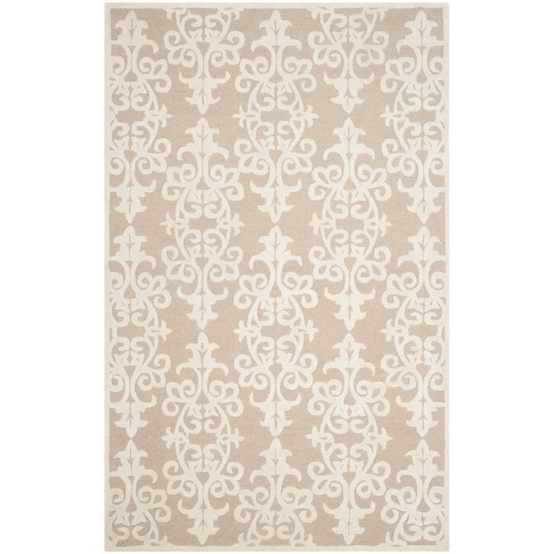 Safavieh Bella 4' X 6' Hand Tufted Wool Pile Rug in Sand and Ivory
