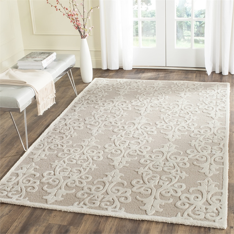 Safavieh Bella 6' X 9' Hand Tufted Wool Pile Rug in Sand and Ivory