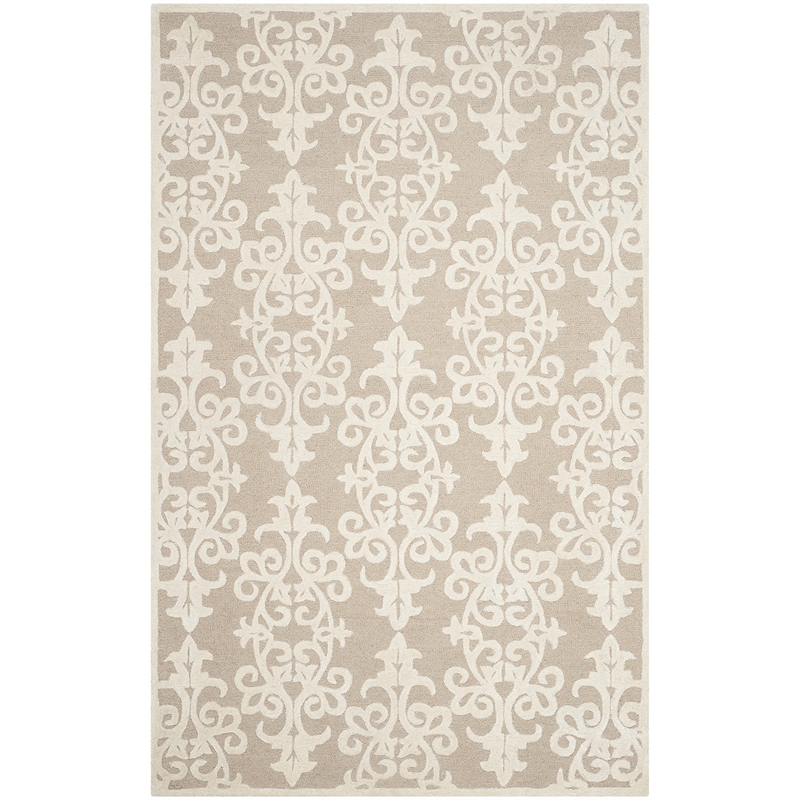 Safavieh Bella 6' X 9' Hand Tufted Wool Pile Rug in Sand and Ivory