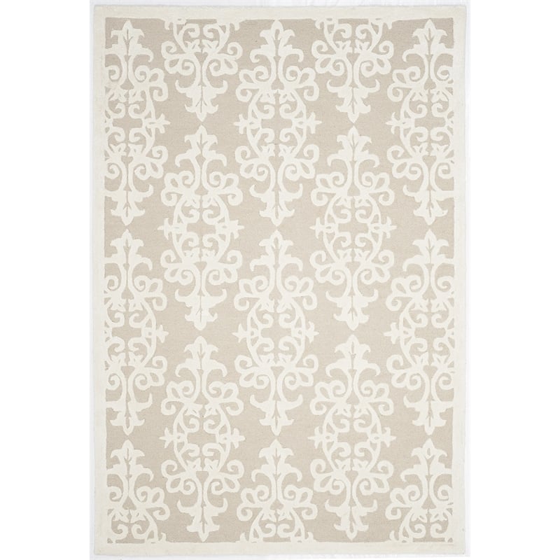 Safavieh Bella 6' X 9' Hand Tufted Wool Pile Rug in Sand and Ivory