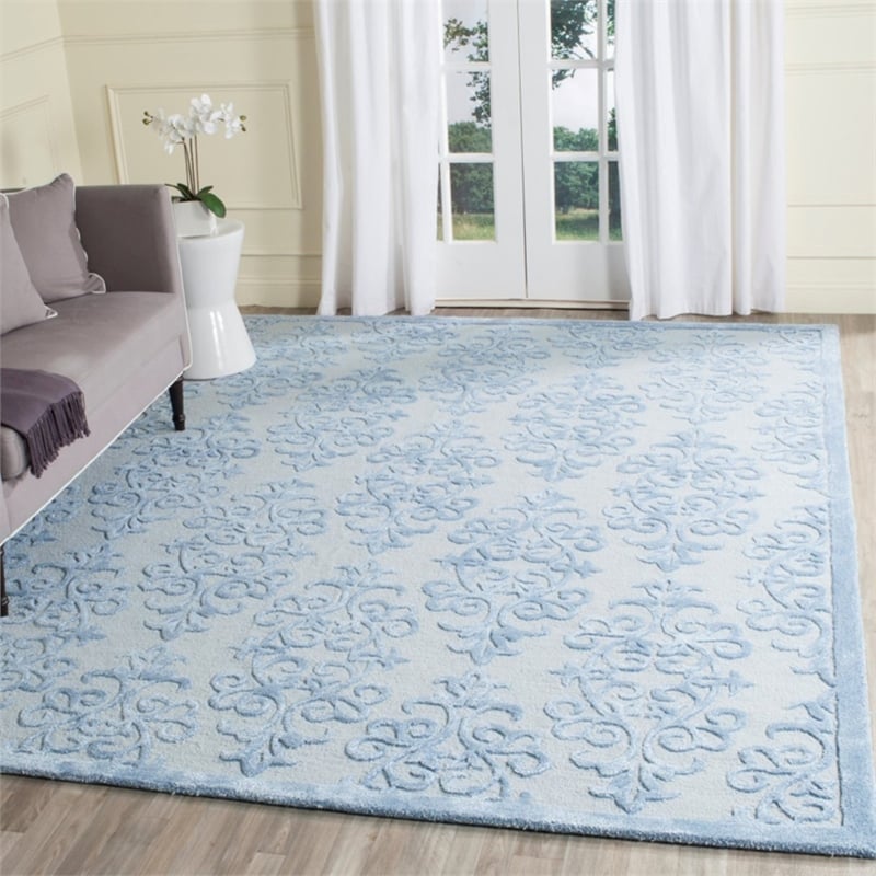 Safavieh Bella 8' X 10' Hand Tufted Wool Pile Rug in Sand and Ivory