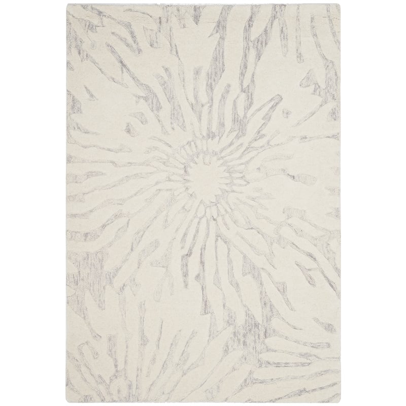 Safavieh Bella 4' X 6' Hand Tufted Wool Pile Rug in Silver and Ivory