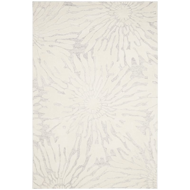 Safavieh Bella 6' X 9' Hand Tufted Wool Pile Rug in Silver and Ivory