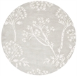 Safavieh Bella 5' Round Hand Tufted Wool Rug in Gray and Ivory