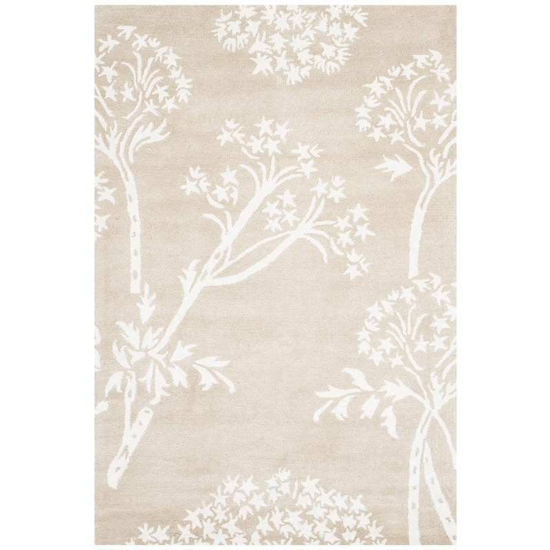 Safavieh Bella 4' X 6' Hand Tufted Wool Pile Rug in Sand and Ivory