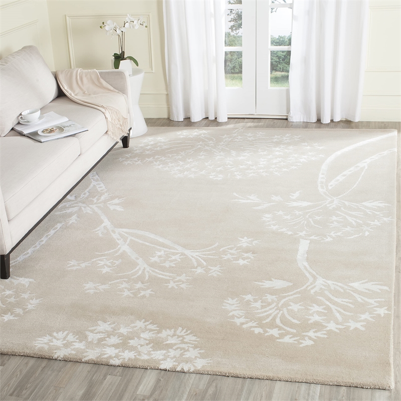 Safavieh Bella 8' X 10' Hand Tufted Wool Pile Rug in Sand and Ivory