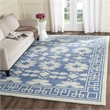 Safavieh Bella 5' Square Hand Tufted Wool Rug in Blue and Ivory