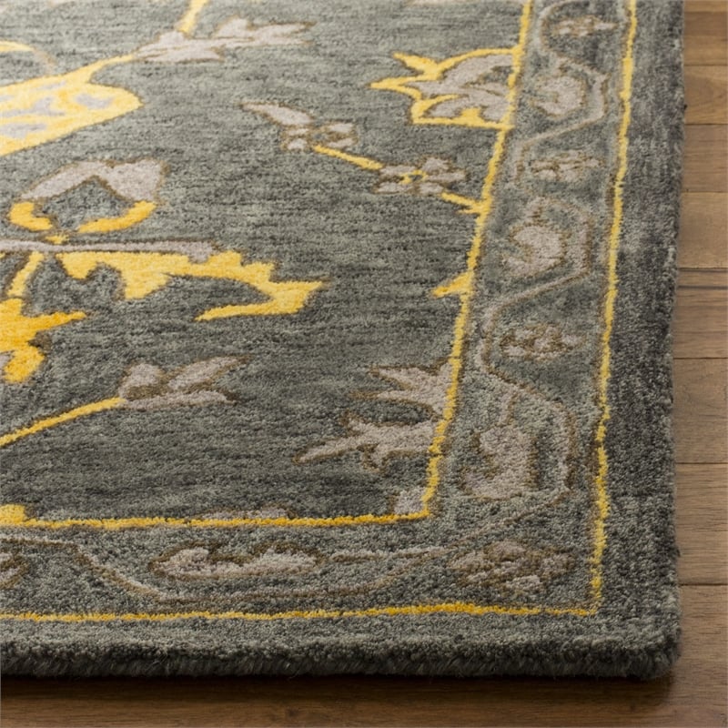 Safavieh Bella 8' X 10' Hand Tufted Wool Rug in Blue Gray and Gold