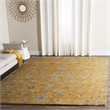 Safavieh Bella 5' Square Hand Tufted Wool Rug in Gold and Taupe