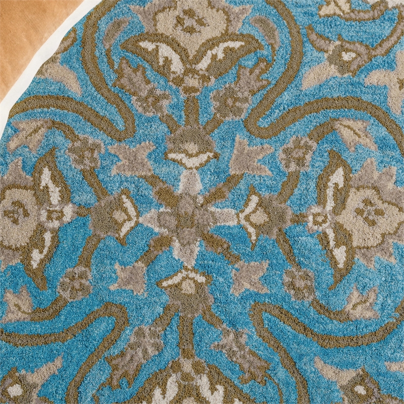 Safavieh Bella 4' X 6' Hand Tufted Wool Pile Rug in Blue and Taupe
