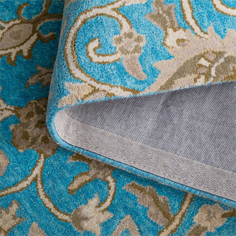 Safavieh Bella 4' X 6' Hand Tufted Wool Pile Rug in Blue and Taupe