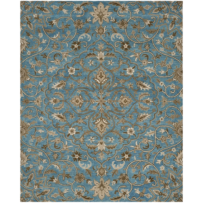 Safavieh Bella 8' X 10' Hand Tufted Wool Pile Rug in Blue and Taupe