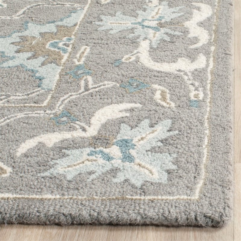 Safavieh Blossom 4' X 6' Hand Hooked Wool Rug in Gray