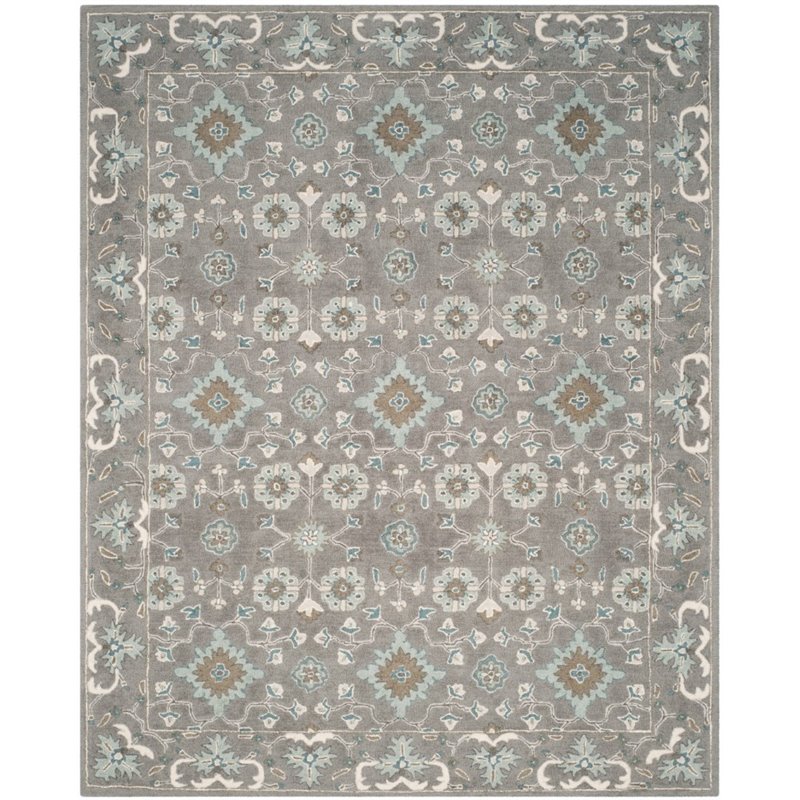 Safavieh Blossom 4' X 6' Hand Hooked Wool Rug in Gray