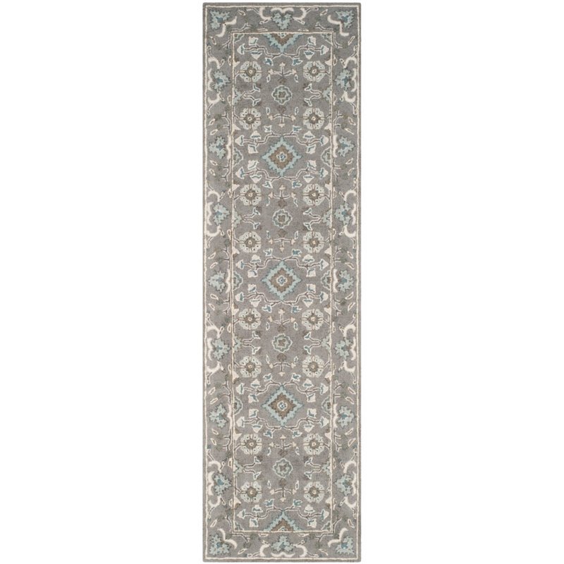 Safavieh Blossom 4' X 6' Hand Hooked Wool Rug in Gray