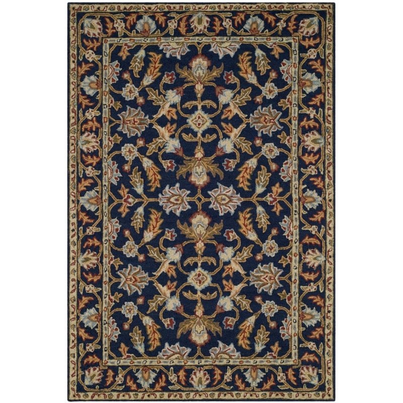 Safavieh Blossom 8 X 10 Hand Hooked Wool Rug In Navy Bushfurniturecollection Com - Home Decorators Collection Carpet Review