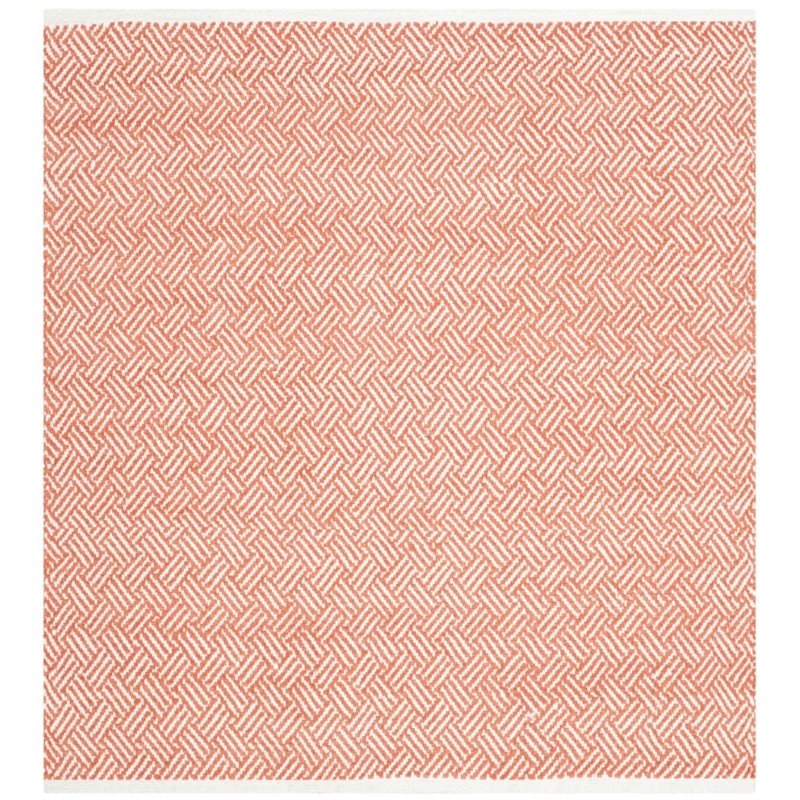 Safavieh Boston 4' Square Hand Woven Cotton Pile Rug in Orange