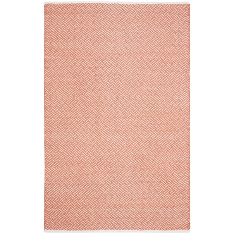Safavieh Boston 4' Square Hand Woven Cotton Pile Rug in Orange