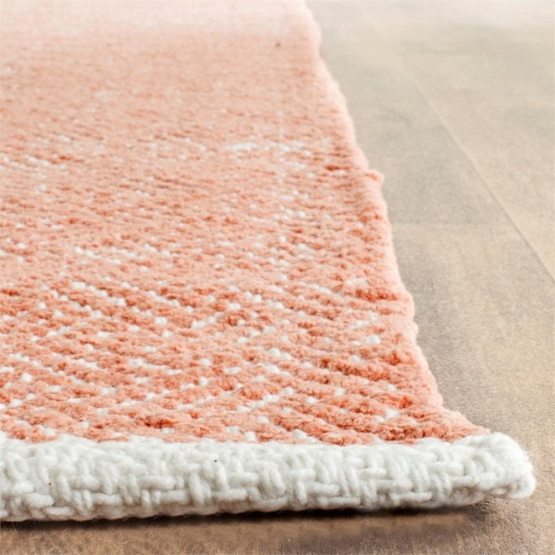 Safavieh Boston 4' Square Hand Woven Cotton Pile Rug in Orange