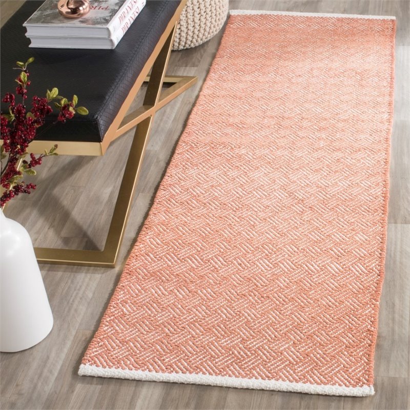 Safavieh Boston 6' X 9' Hand Woven Cotton Pile Rug in Orange