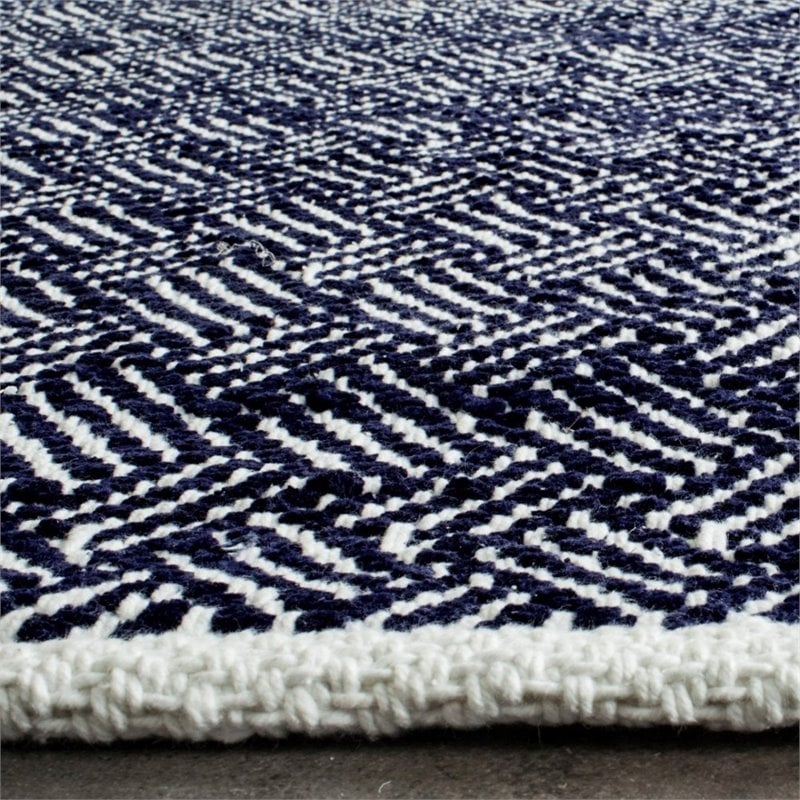 Safavieh Boston 3' X 5' Hand Woven Cotton Pile Rug in Navy