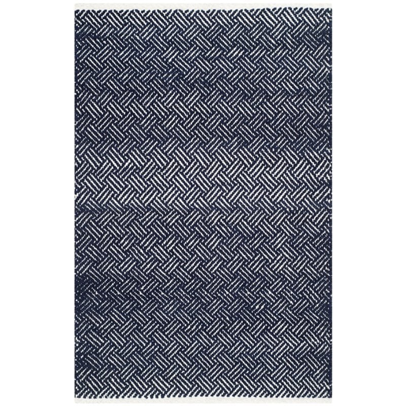 Safavieh Boston 3' X 5' Hand Woven Cotton Pile Rug in Navy