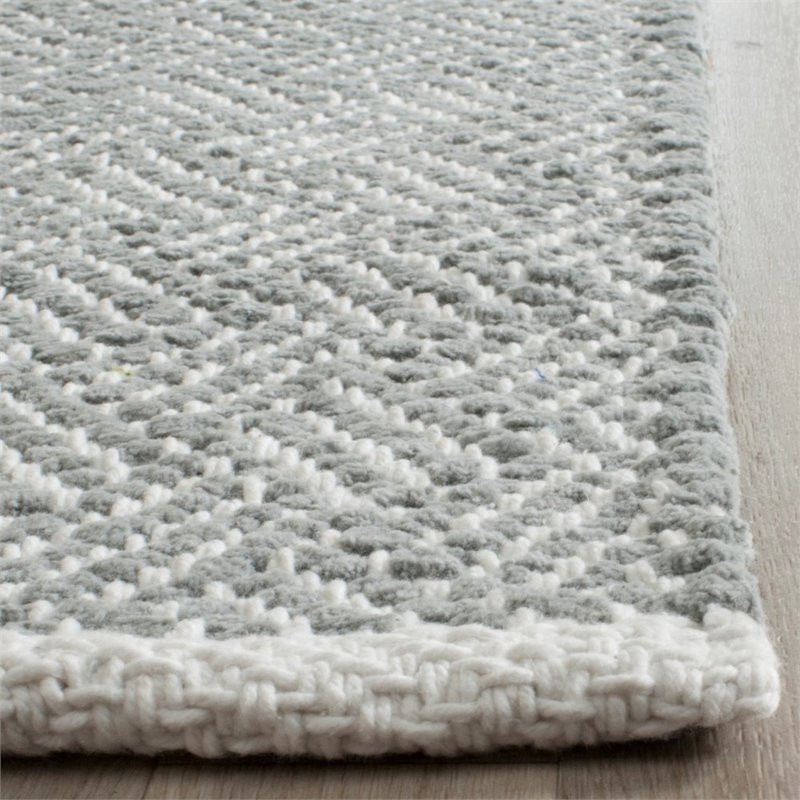 Safavieh Boston 6' Square Hand Woven Cotton Pile Rug in Gray
