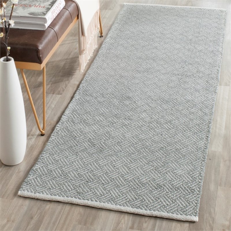 Safavieh Boston 6' Square Hand Woven Cotton Pile Rug in Gray