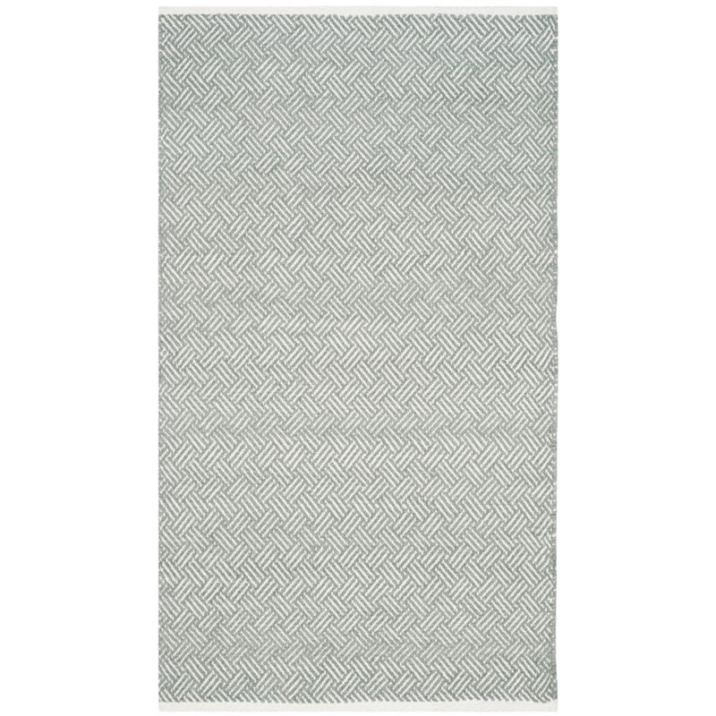 Safavieh Boston 6' Square Hand Woven Cotton Pile Rug in Gray