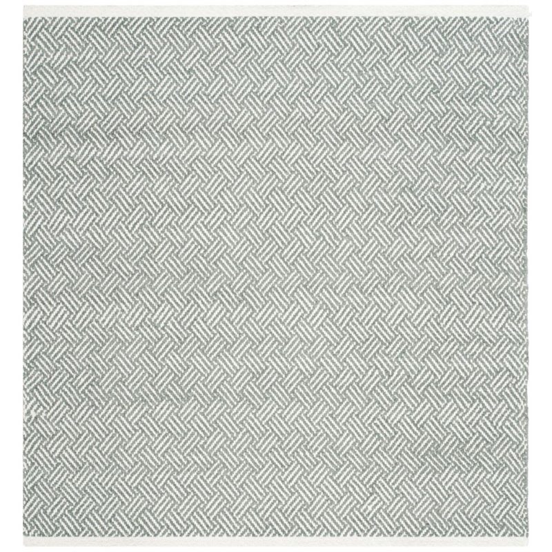 Safavieh Boston 6' Square Hand Woven Cotton Pile Rug in Gray
