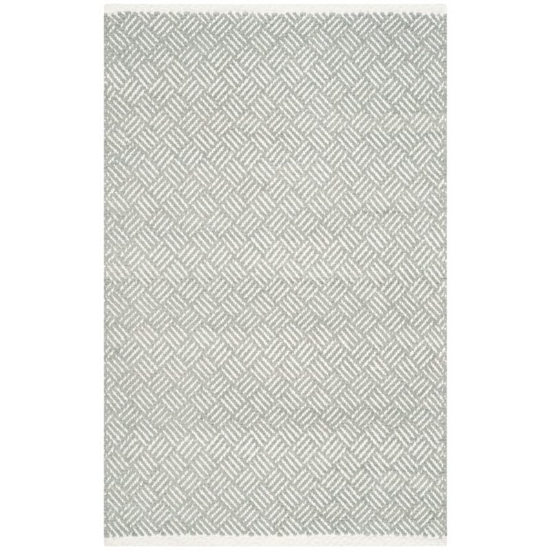 Safavieh Boston 6' Square Hand Woven Cotton Pile Rug in Gray
