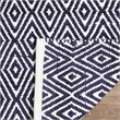 Safavieh Boston 6' Square Hand Woven Cotton Pile Rug in Navy