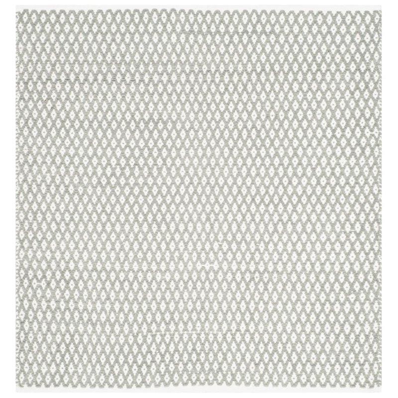 Safavieh Boston 4' Square Hand Woven Cotton Pile Rug in Gray