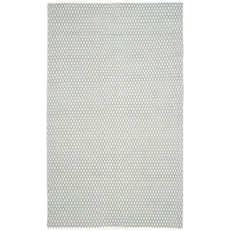 Safavieh Boston 4' Square Hand Woven Cotton Pile Rug in Gray