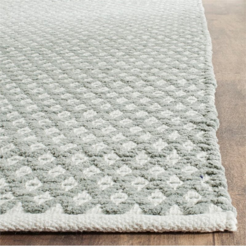 Safavieh Boston 4' Square Hand Woven Cotton Pile Rug in Gray