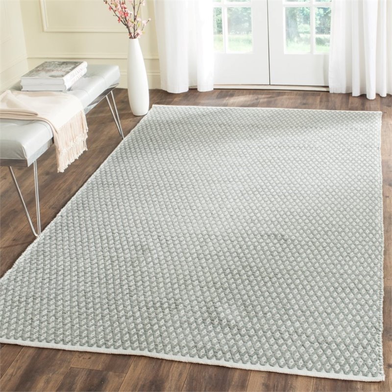 Safavieh Boston 4' Square Hand Woven Cotton Pile Rug in Gray