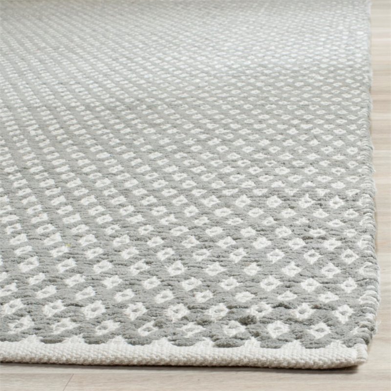 Safavieh Boston 4' Square Hand Woven Cotton Pile Rug in Gray