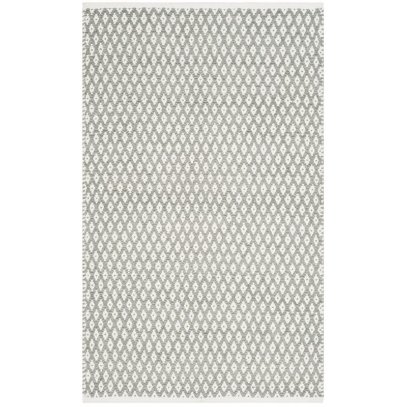 Safavieh Boston 4' Square Hand Woven Cotton Pile Rug in Gray