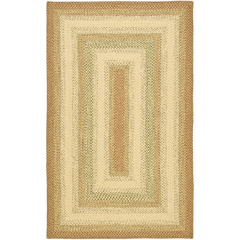 Safavieh Braided 2' X 3' Hand Woven Polypropylene Rug in Rust