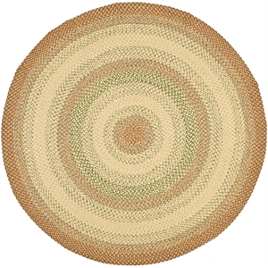 Safavieh Braided 4' Round Hand Woven Polypropylene Rug in Rust
